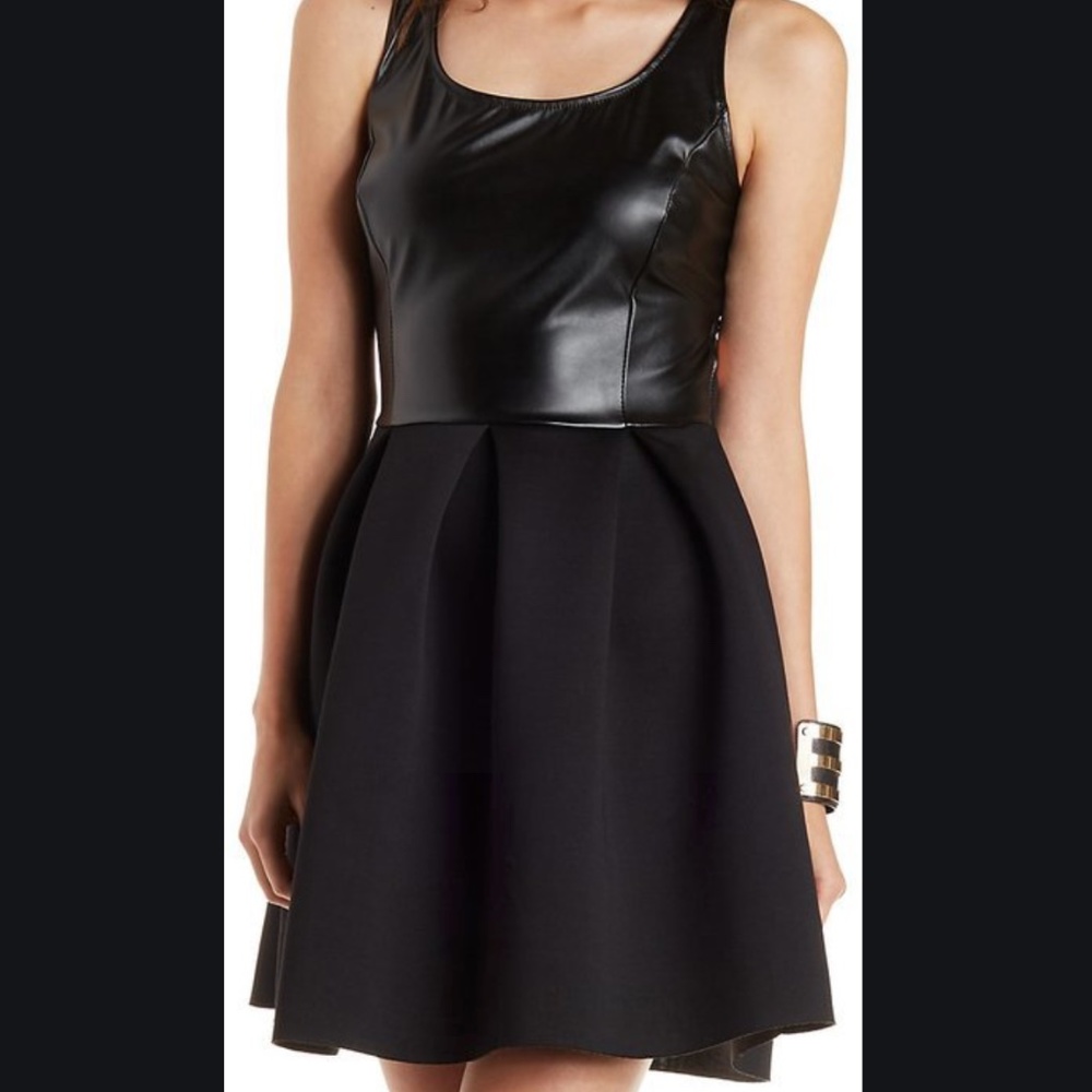 Charlotte Russe Faux Leather Black Dress Size Medium